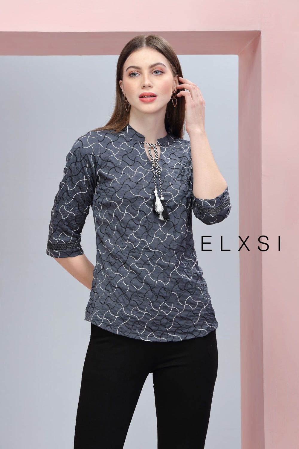Women's Top | Grey | Casual wear | Office Wear | Party Wear | Elxsi