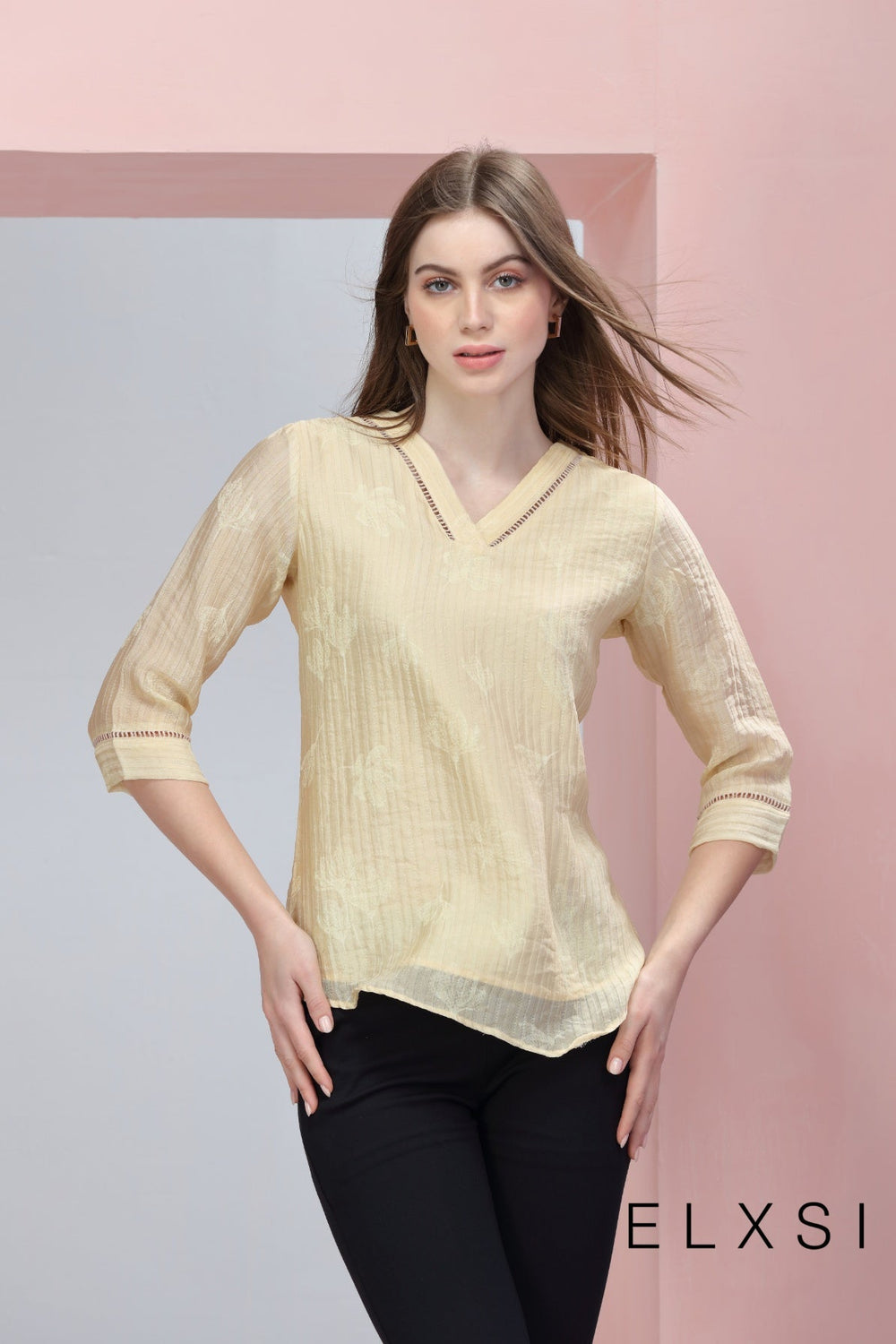 Women's Top | Yellow | Casual wear | Office Wear | Party Wear | Elxsi