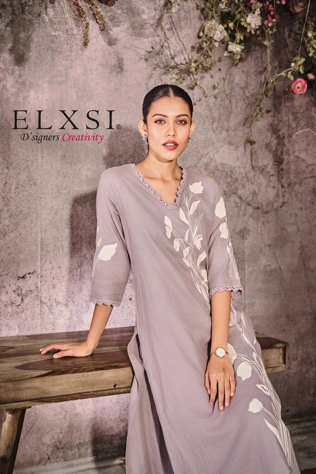 Linen Grey Kurta Set elxsi