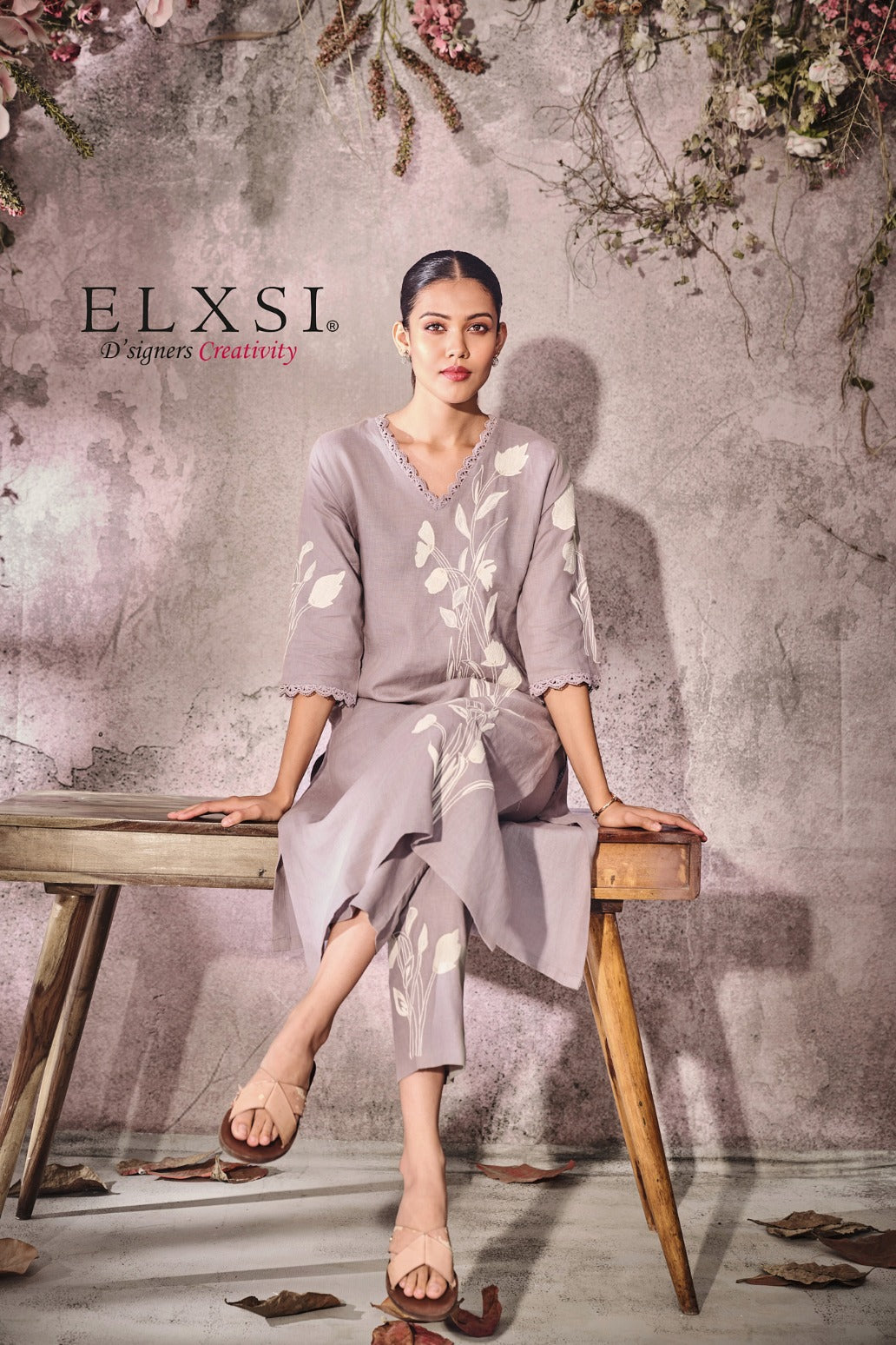 Linen Grey Kurta Set elxsi