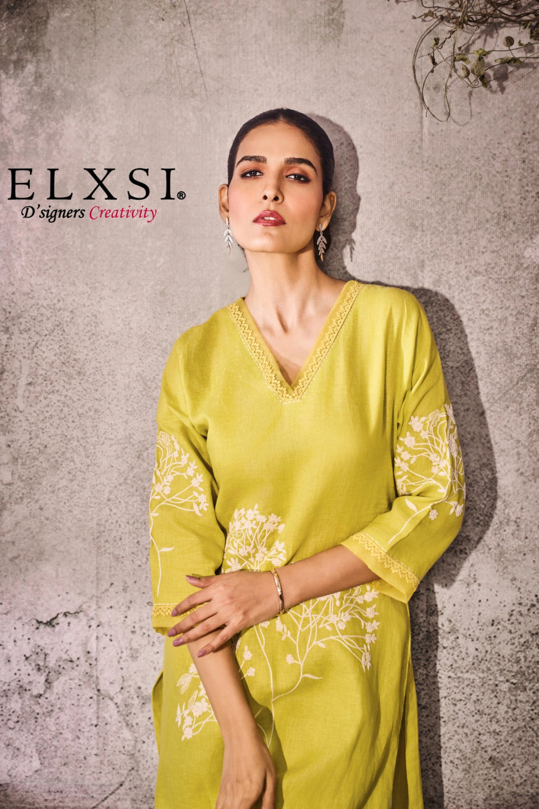Linen Yellow Kurta Set elxsi