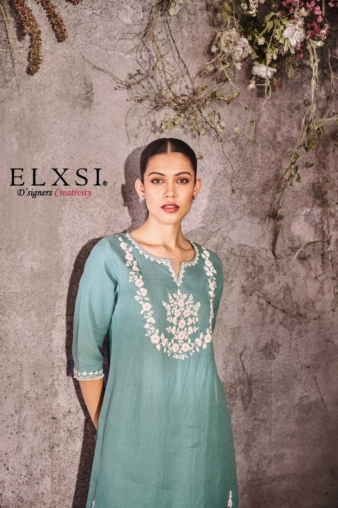 Linen Green Kurta Set elxsi