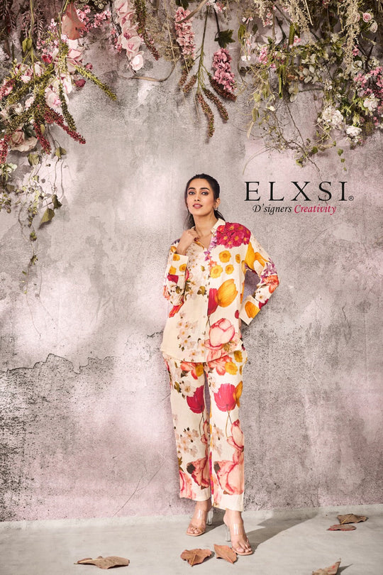 elxsi Linen Cream Co Ord Set