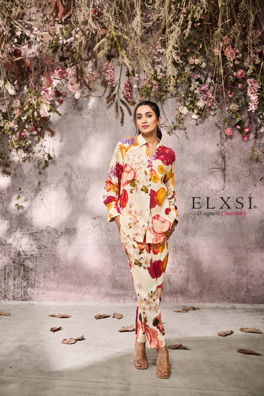 elxsi Linen Cream Co Ord Set