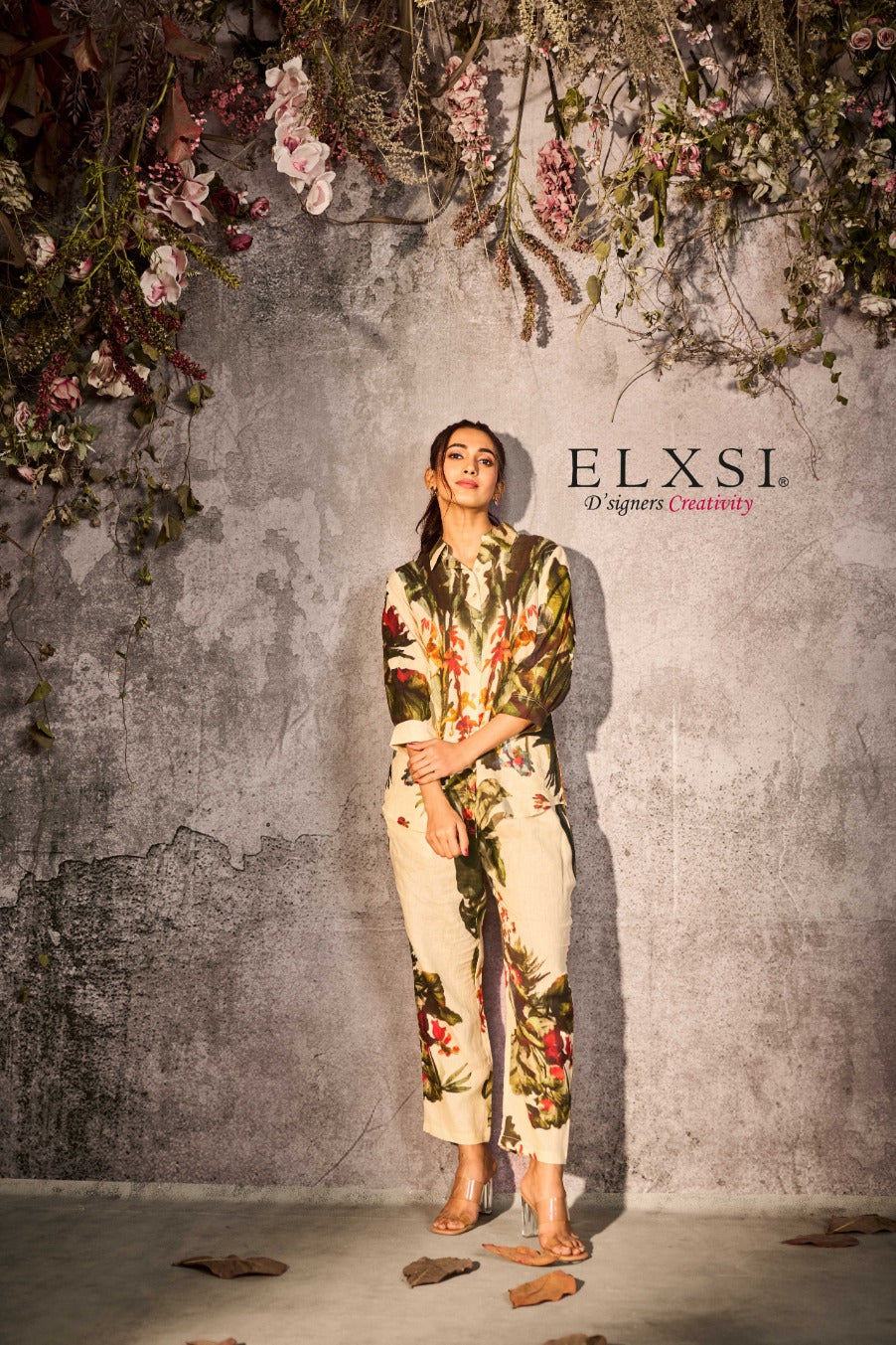 elxsi Linen Green Co Ord Set