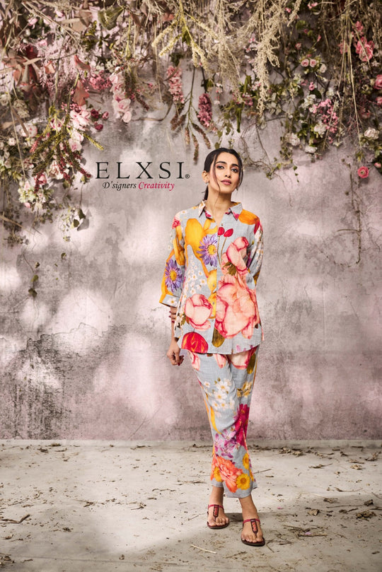 elxsi Linen Grey Co Ord Set