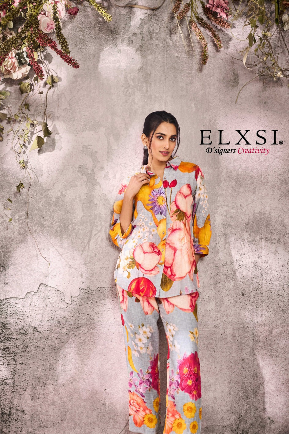 elxsi Linen Grey Co Ord Set