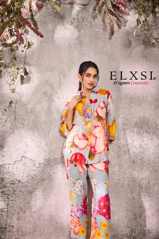 elxsi Linen Grey Co Ord Set