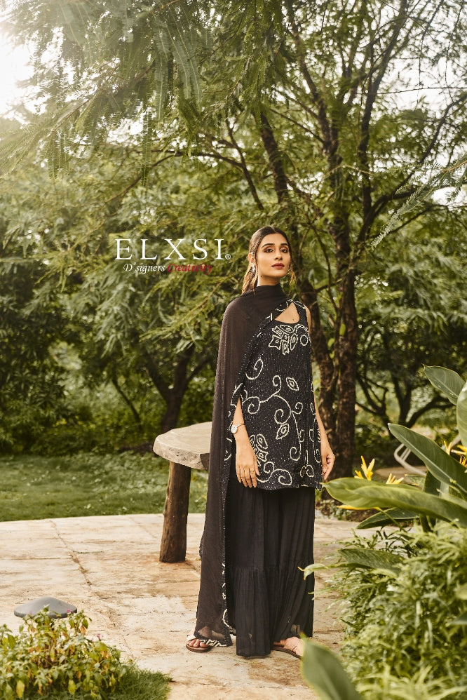 Black Dupatta Set