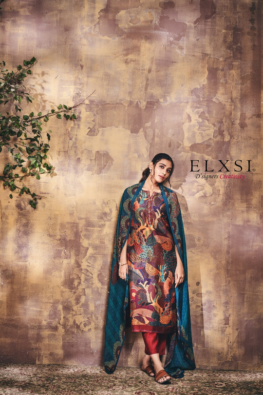 Designed for Navratri, Diwali, Karva Chauth pujas and wedding functions Special women's Premium Maroon Dupatta Set Elxsi