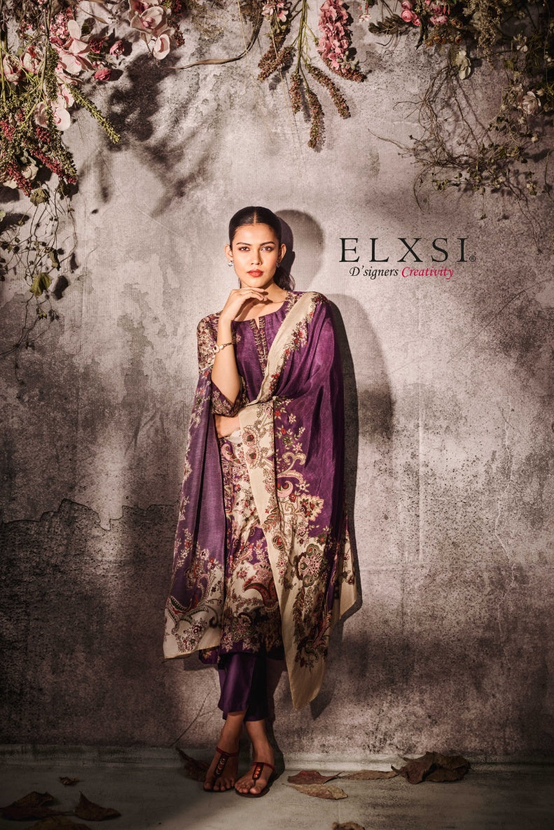 Purple Dupatta Set