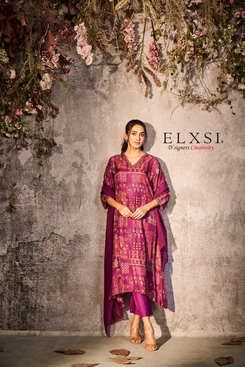 Purple Dupatta Set