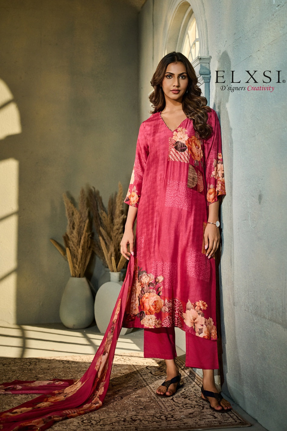 Pink Dupatta Set