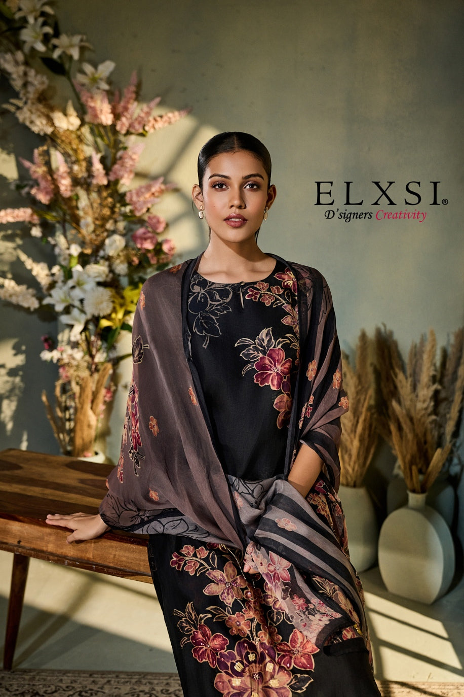 Dupatta Set - Black