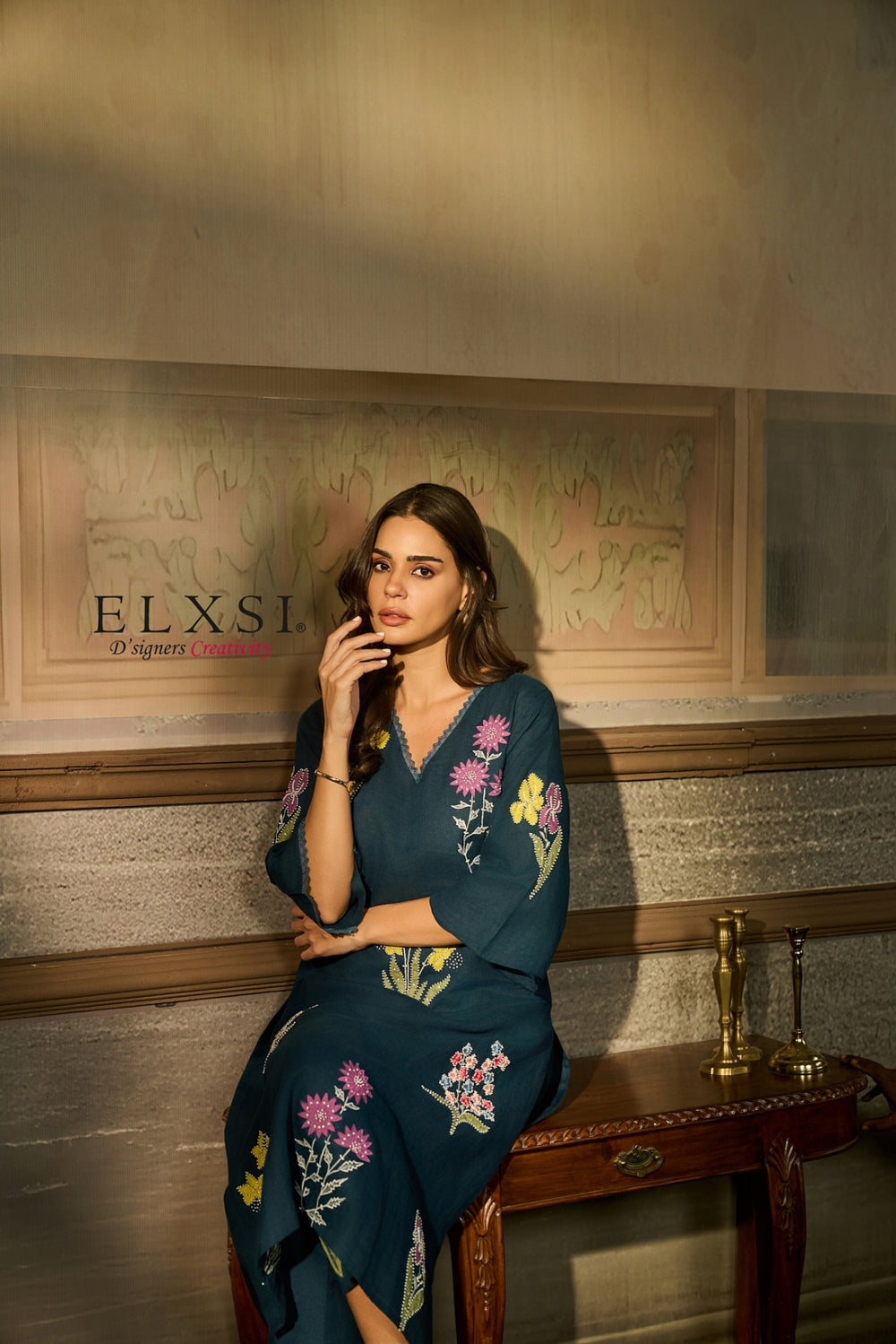 Ideal for Navratri colour days, Diwali get-togethers, and wedding functions women's Premium Green Kurta Set Elxsi