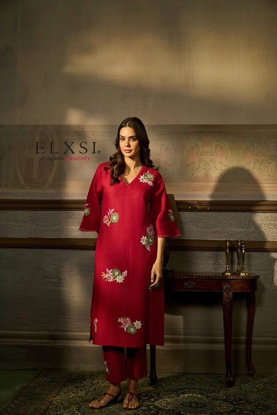 Kurta Set - Maroon
