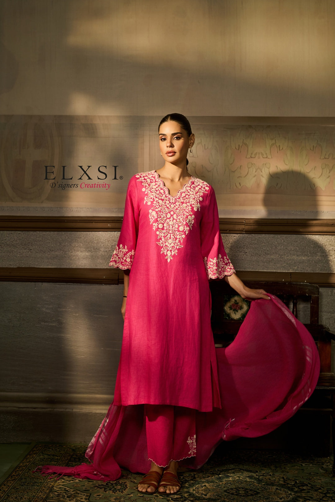 Dupatta Set - Pink