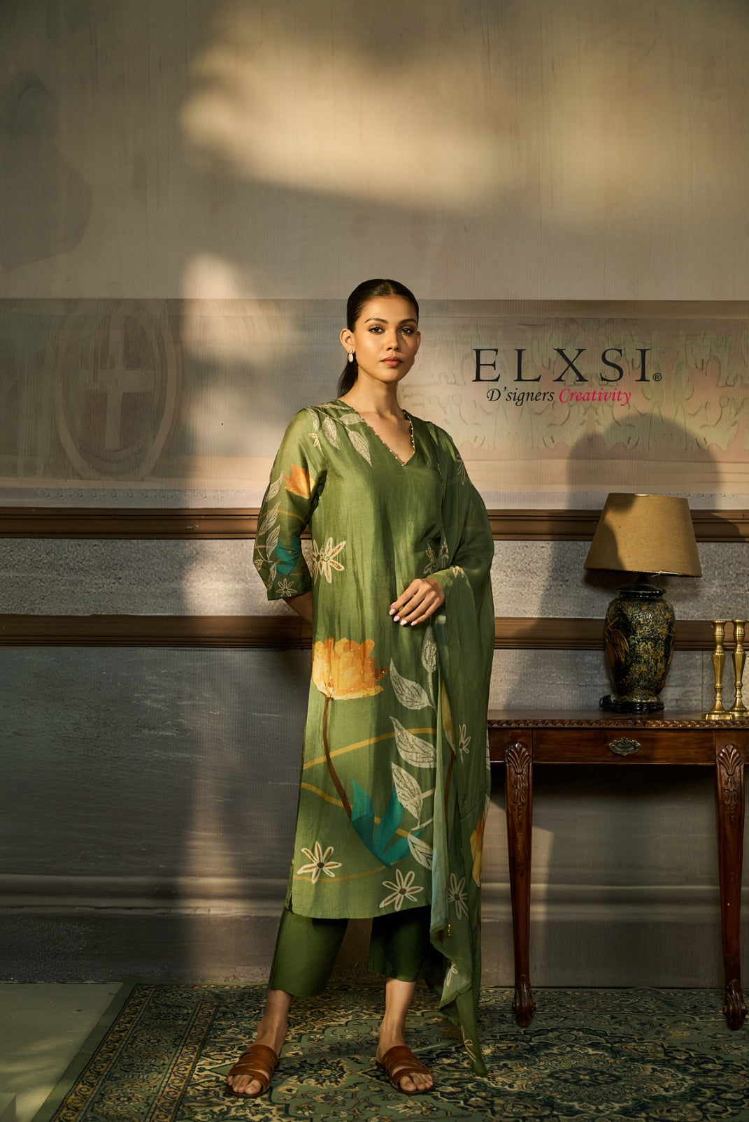 Best seller women's Green Dupatta Set