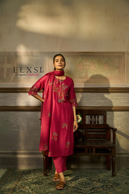 Designed for Navratri, Diwali, Karva Chauth pujas and wedding functions Special women's Premium Maroon Dupatta Set Elxsi