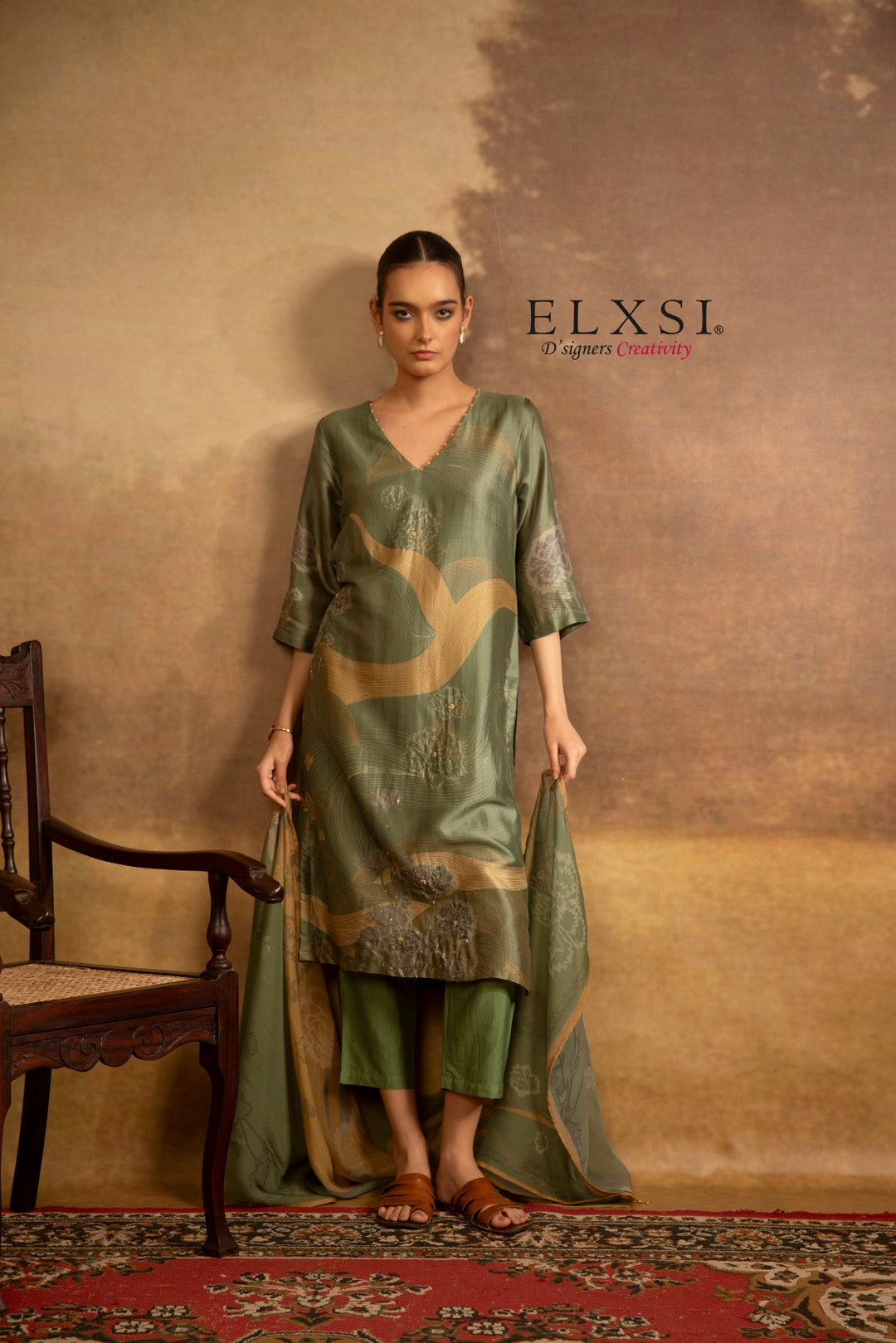 Best seller women's Green Dupatta Set