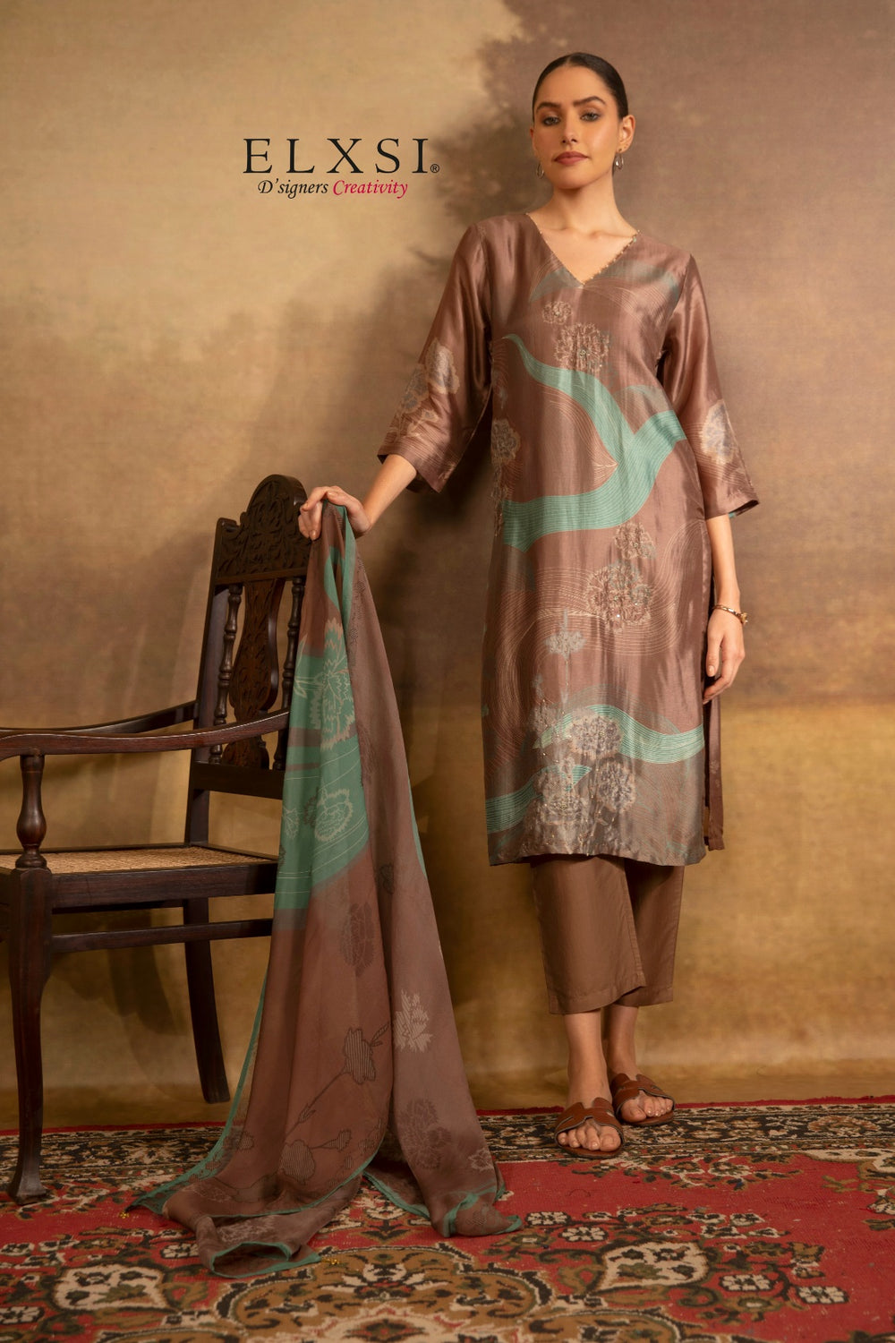 Dupatta Set - Mocha