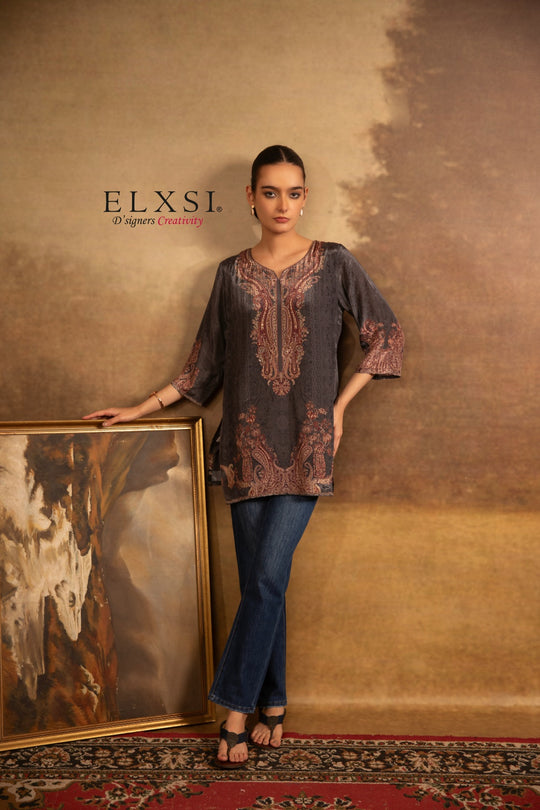 Short Kurta - Grey