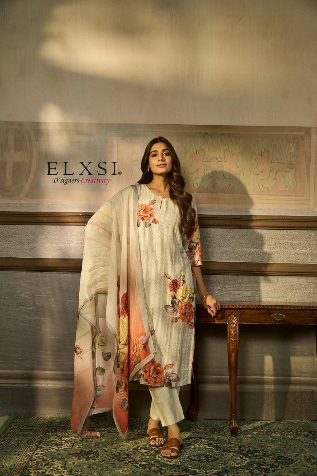 Best seller women's Cream Dupatta Set
