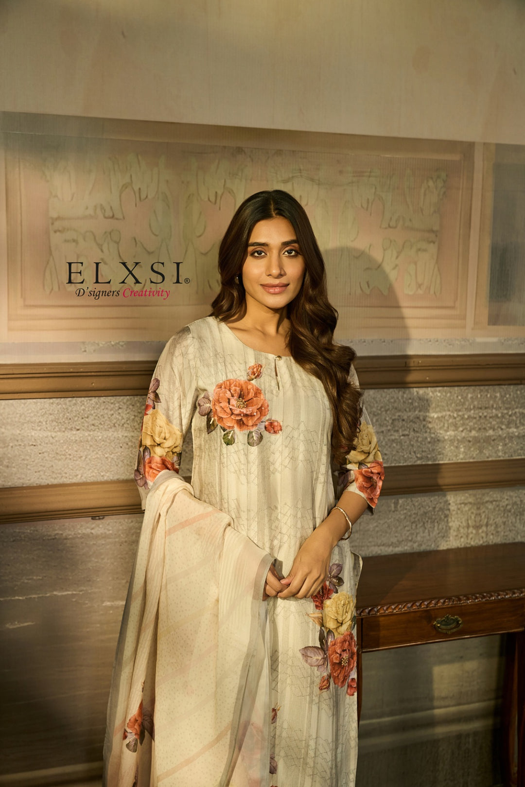 Dupatta Set - Cream