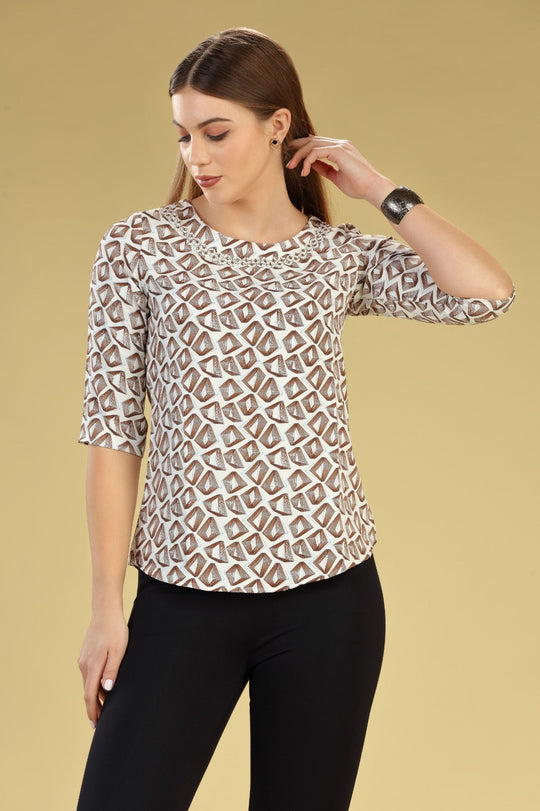 Women's Top | Brown   | Casual wear | Office Wear | Party Wear | Elxsi 