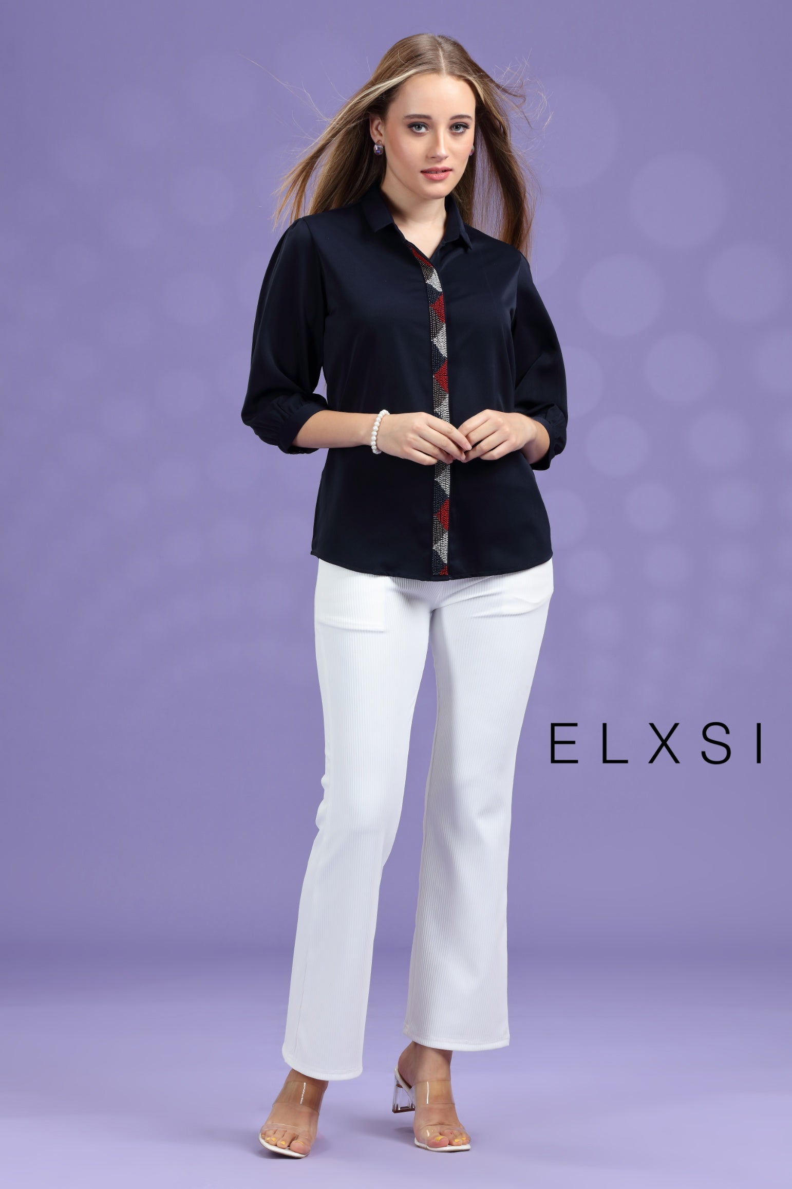 Women's Shirt | Blue  | Casual wear | Office Wear | Party Wear | Elxsi 