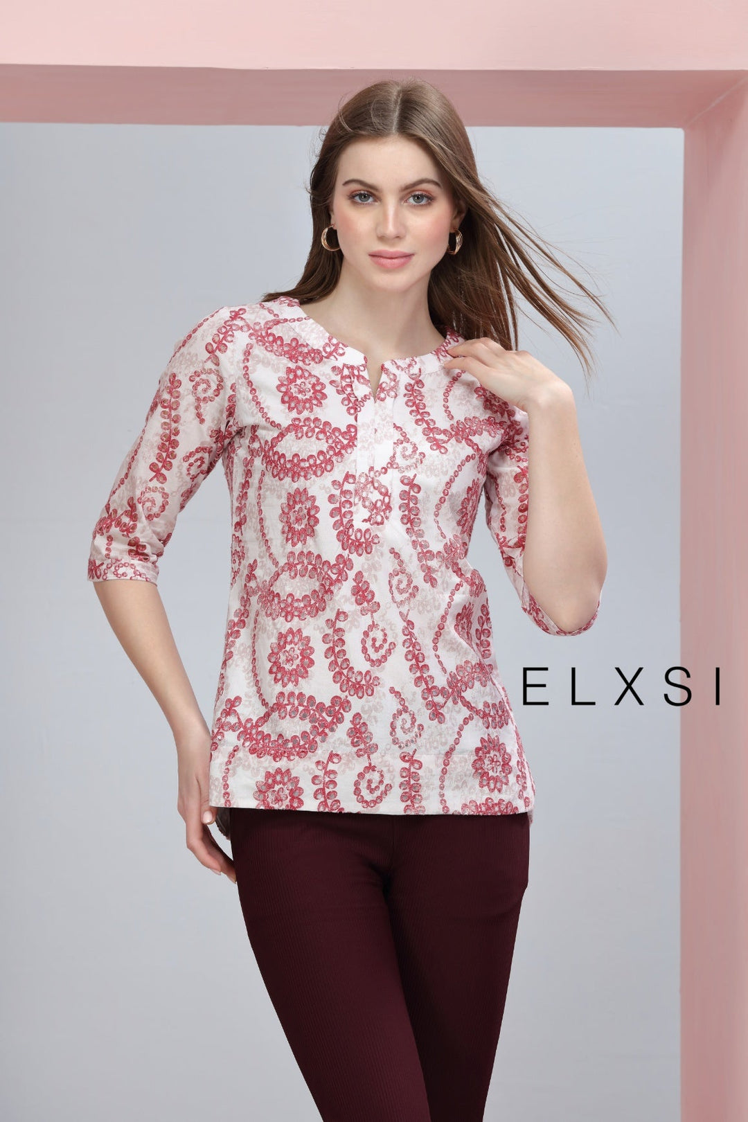 Women's Top | Maroon  | Casual wear | Office Wear | Party Wear | Elxsi 