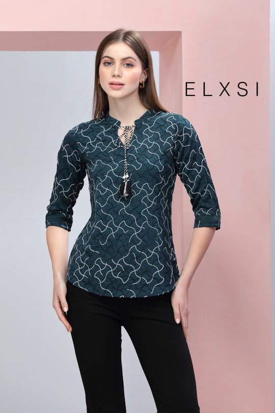 Women's Top | Green | Casual wear | Office Wear | Party Wear | Elxsi 
