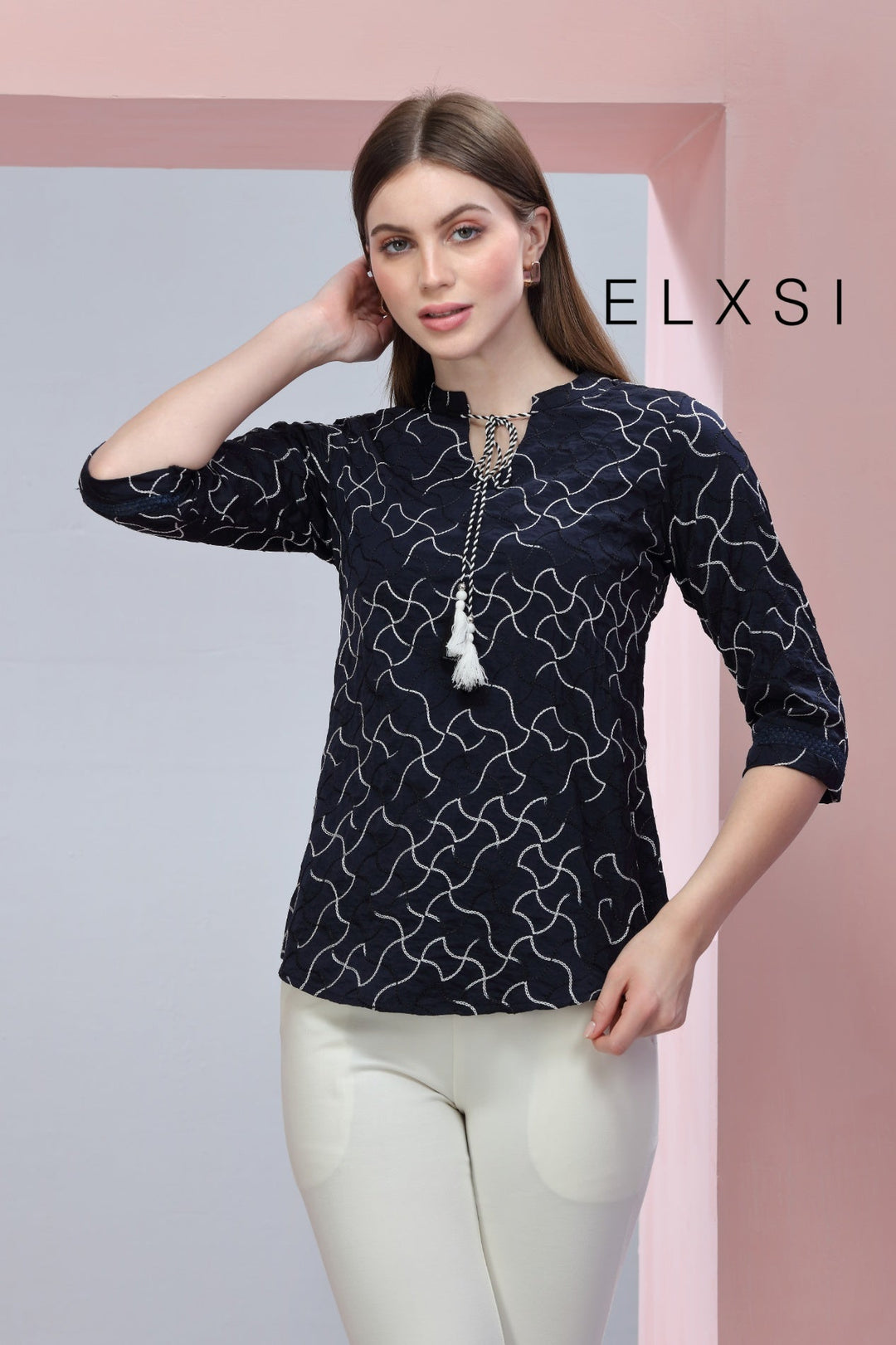Women's Top | Navy Blue | Casual wear | Office Wear | Party Wear | Elxsi 