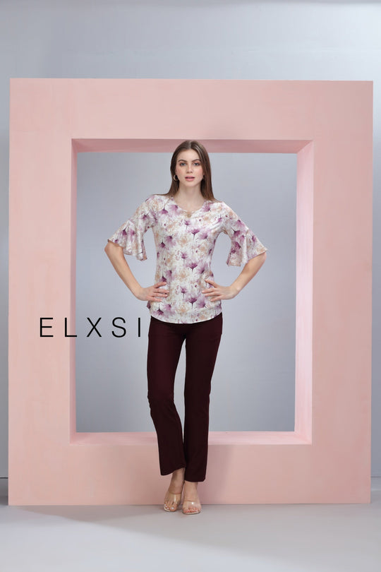 Women's Top | Wine  | Casual wear | Office Wear | Party Wear | Elxsi 