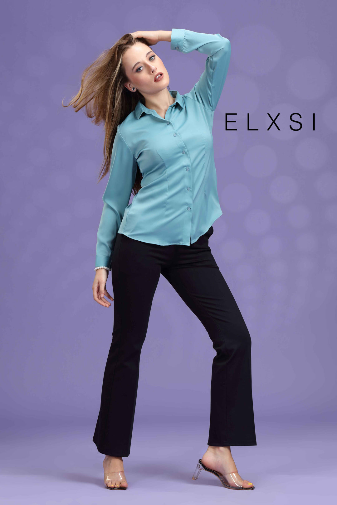 Women's Solid Office wear Sea Green  Shirt