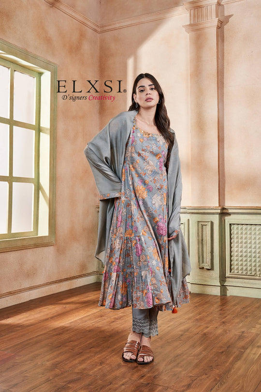 Best Grey Dupatta set